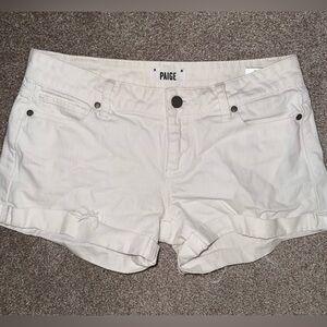 PAIGE White Jeans Jean Denim Cutoff Shorts size 25